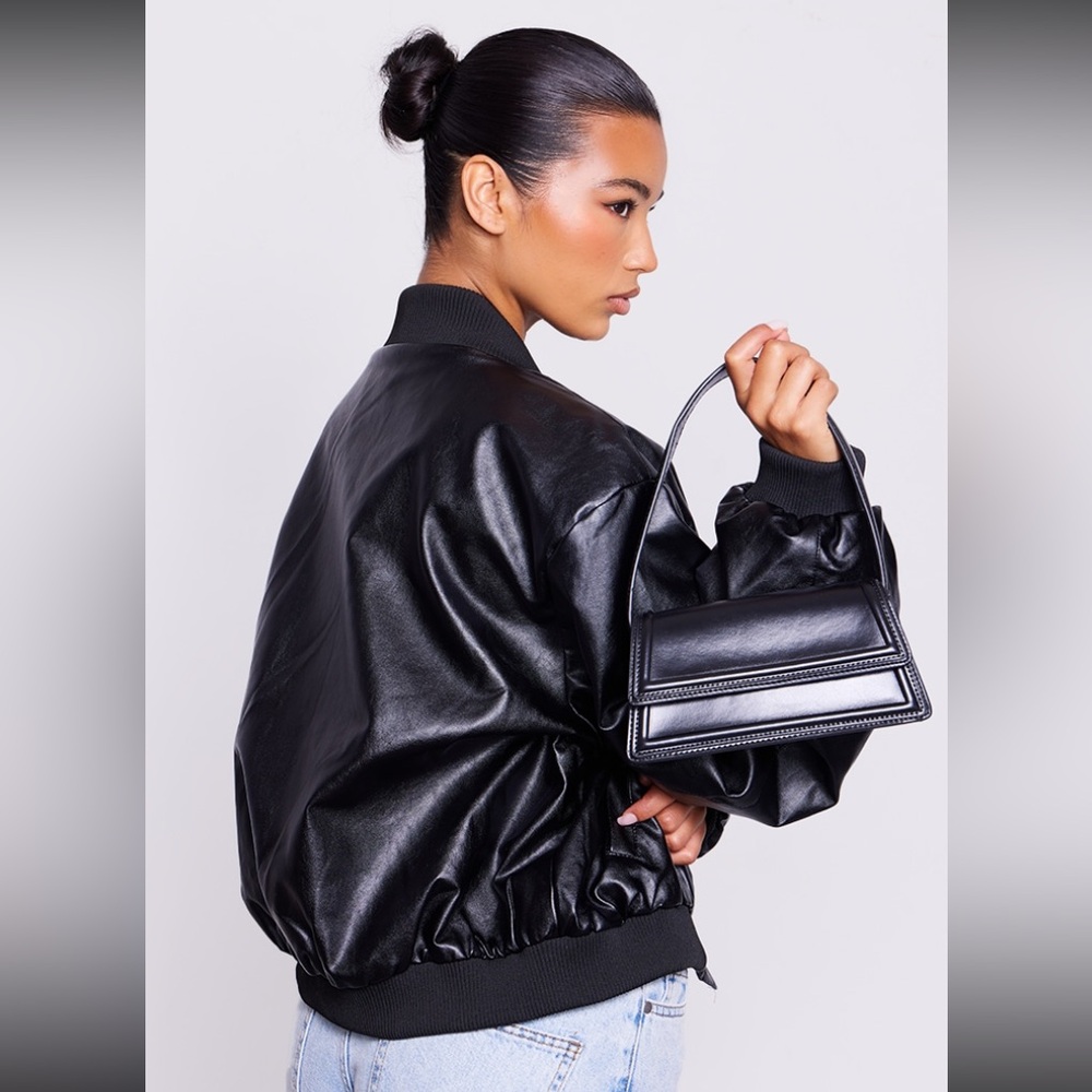 PrettyLittleThing Black Structured Shoulder Bag